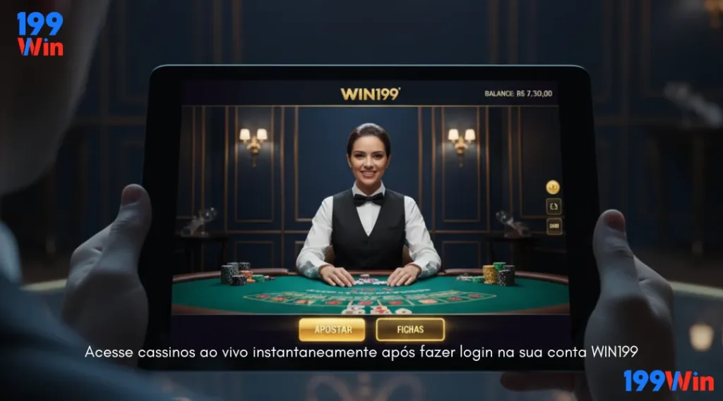 Acesse cassinos ao vivo instantaneamente após fazer login na sua conta WIN199
