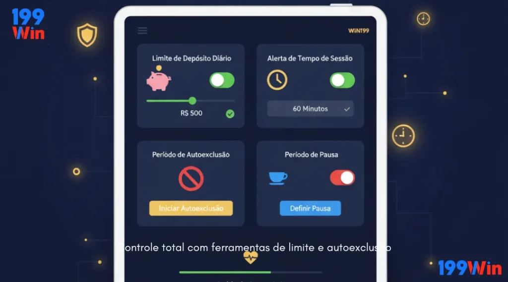 Controle total com ferramentas de limite e autoexclusão