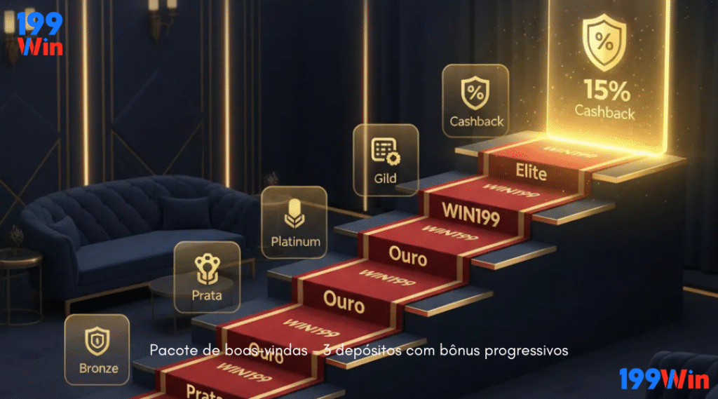 Pacote de boas-vindas - 3 depósitos com bônus progressivos
