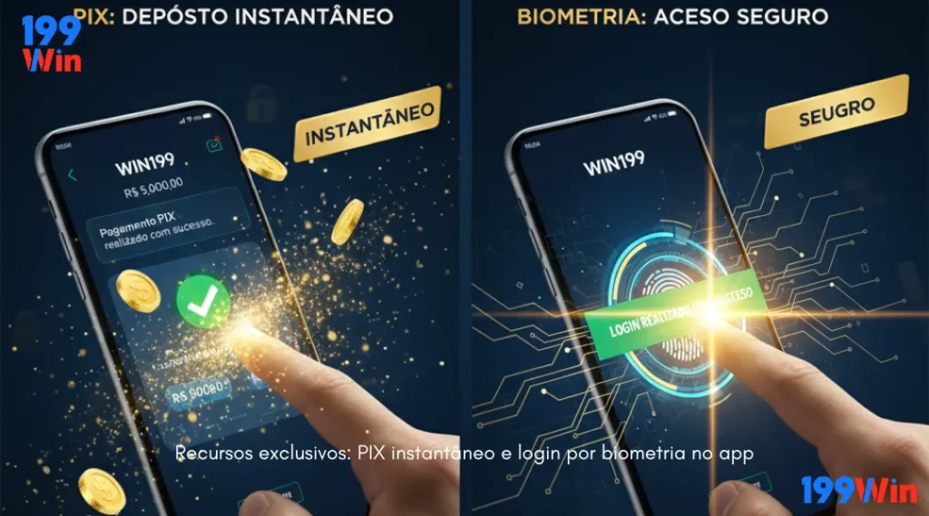 Recursos exclusivos_ PIX instantâneo e login por biometria no app
