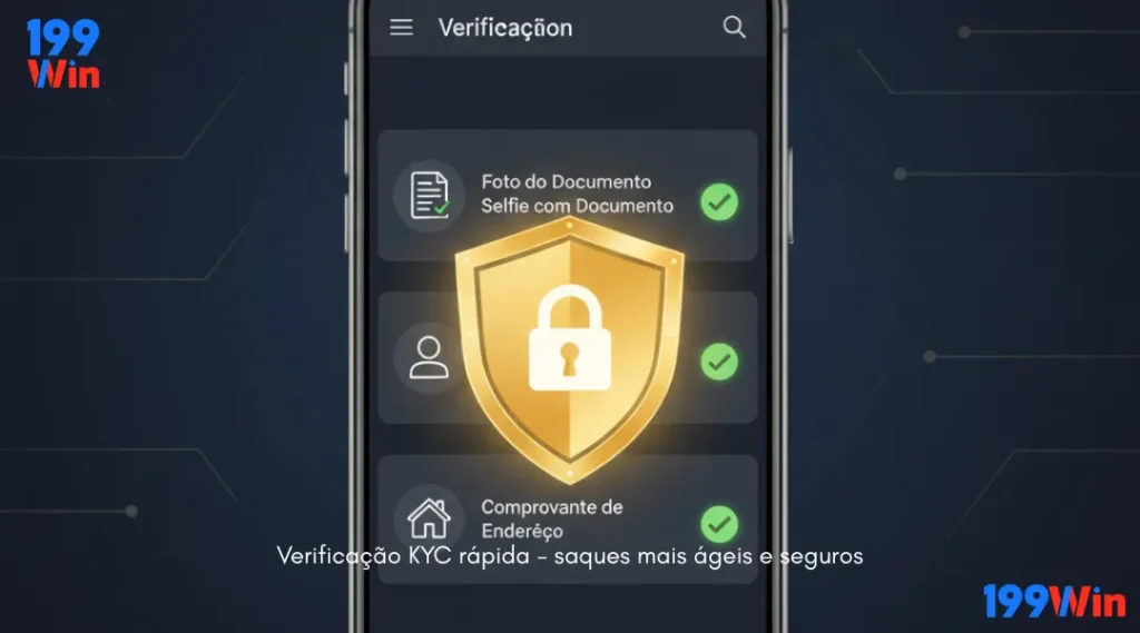 Verificação KYC rápida - saques mais ágeis e seguros